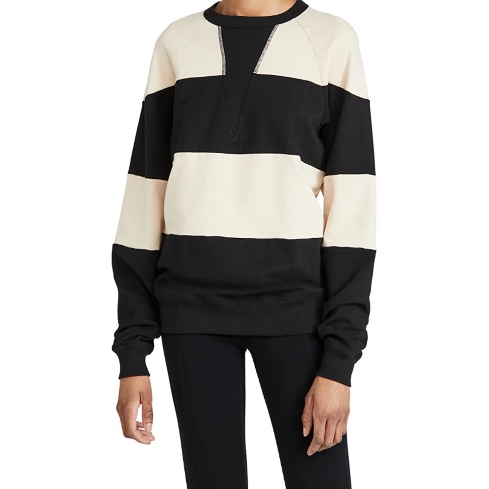 Splits59 Jill French Terry Sweatshirt Black & Oat Size Small